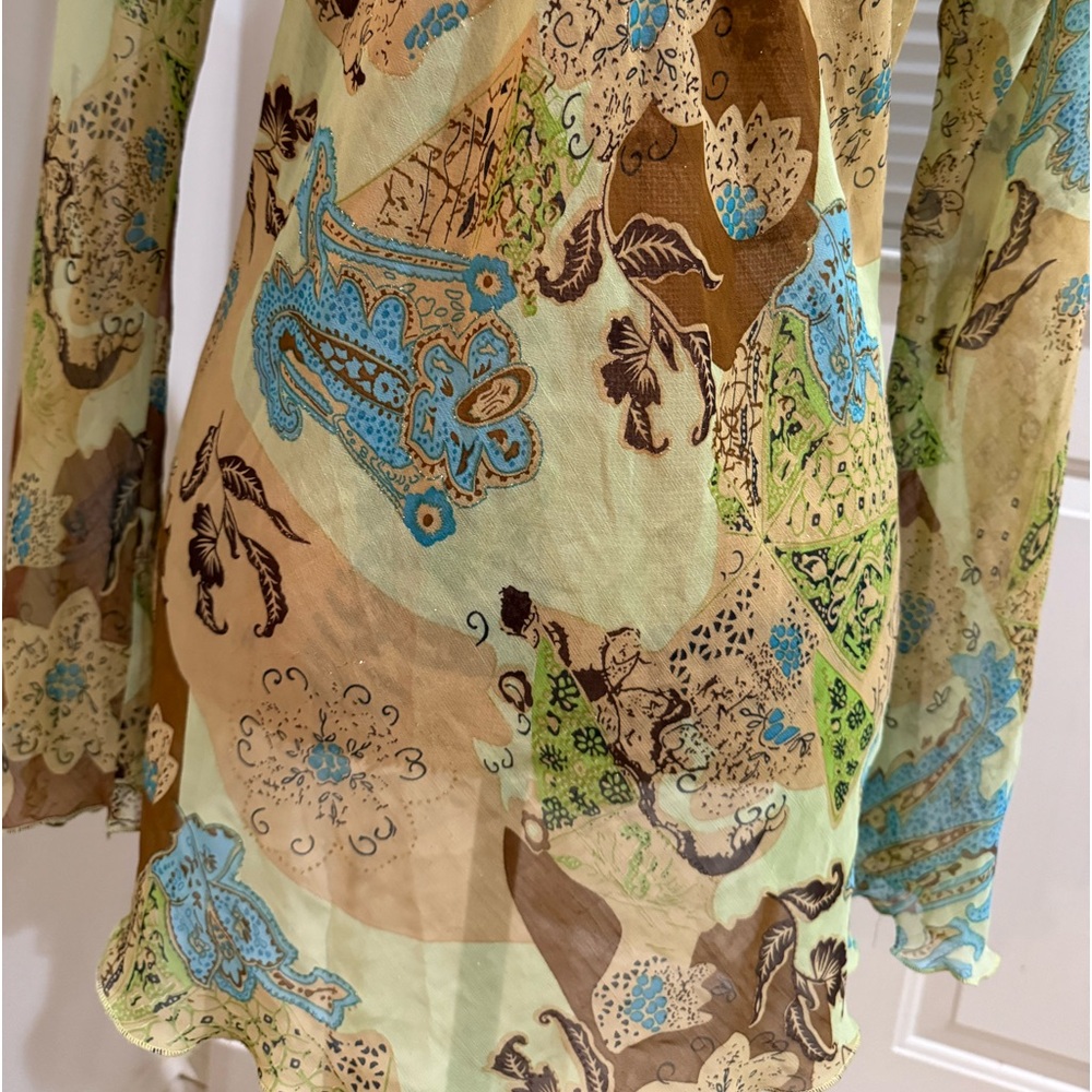 Song Rain stunning sheer top bedazzled size L - Picture 8 of 13